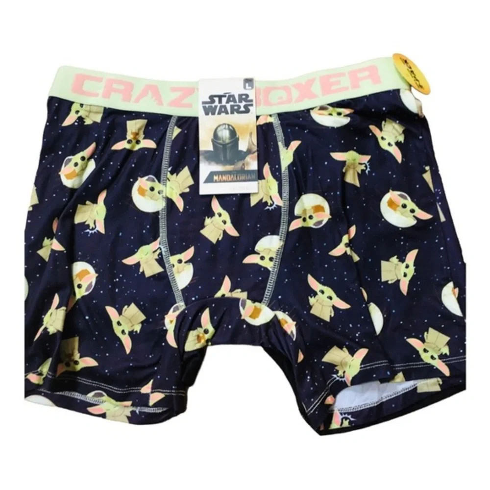 CRAZYBOXER The Mandalorian Baby Yoda‎ Face men’s Boxer Briefs 2pk size large new
